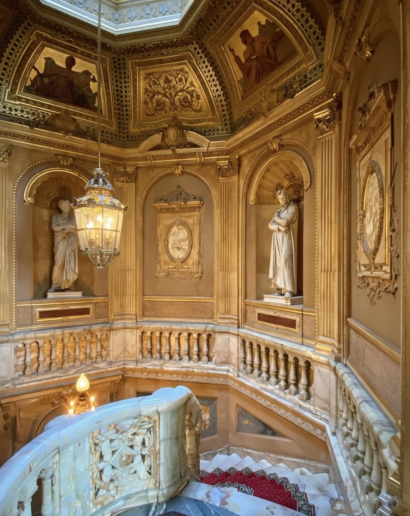 L'escalier Onyx de l'Hôtel de la Païva à Paris