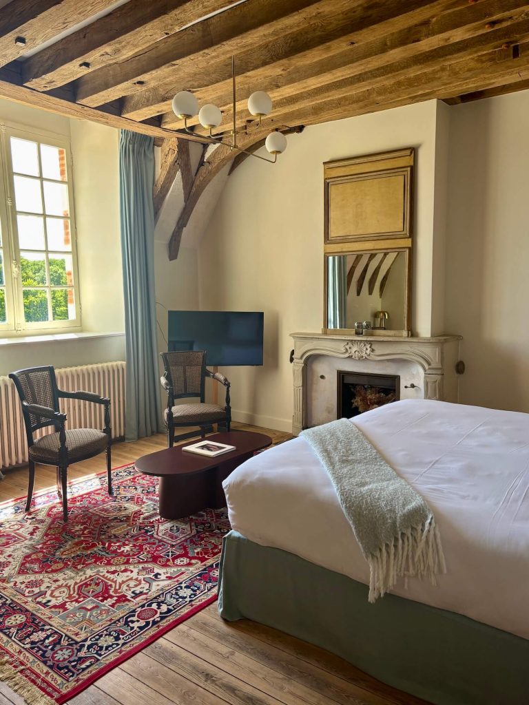 Chambre d'hôtel du château de La Borde en Sologne